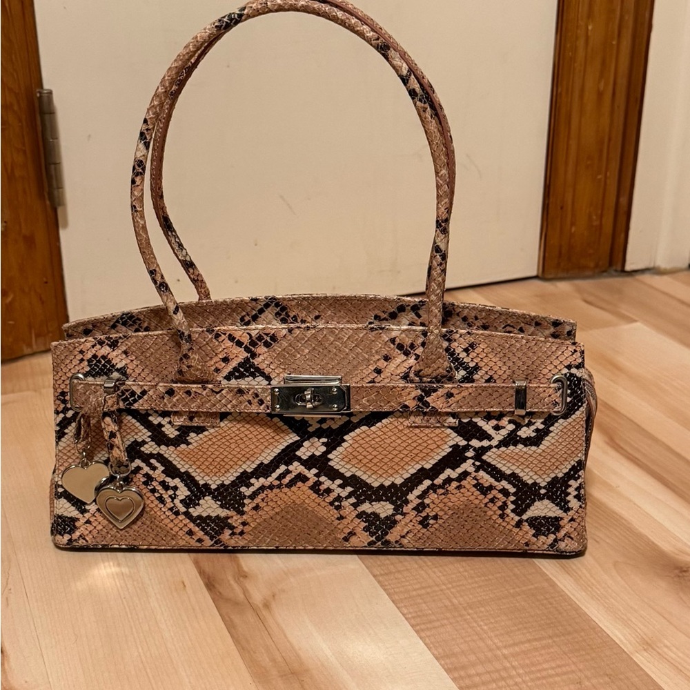 Stuart Weitzman Genuine Snakeskin Shoulder Bag 13”x 5”x 4”